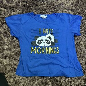 Blue Kids Panda Graphic T-Shirt